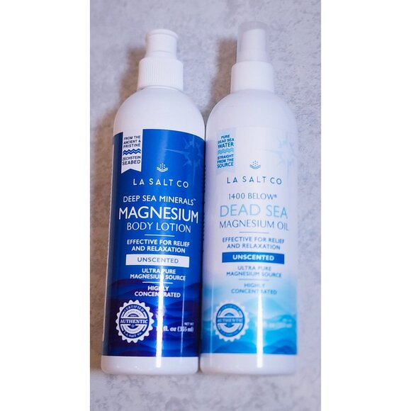 LA SALT CO Magnesium Lotion + Oil Duo | Unscented Muscle Relief - Picture 3 of 3